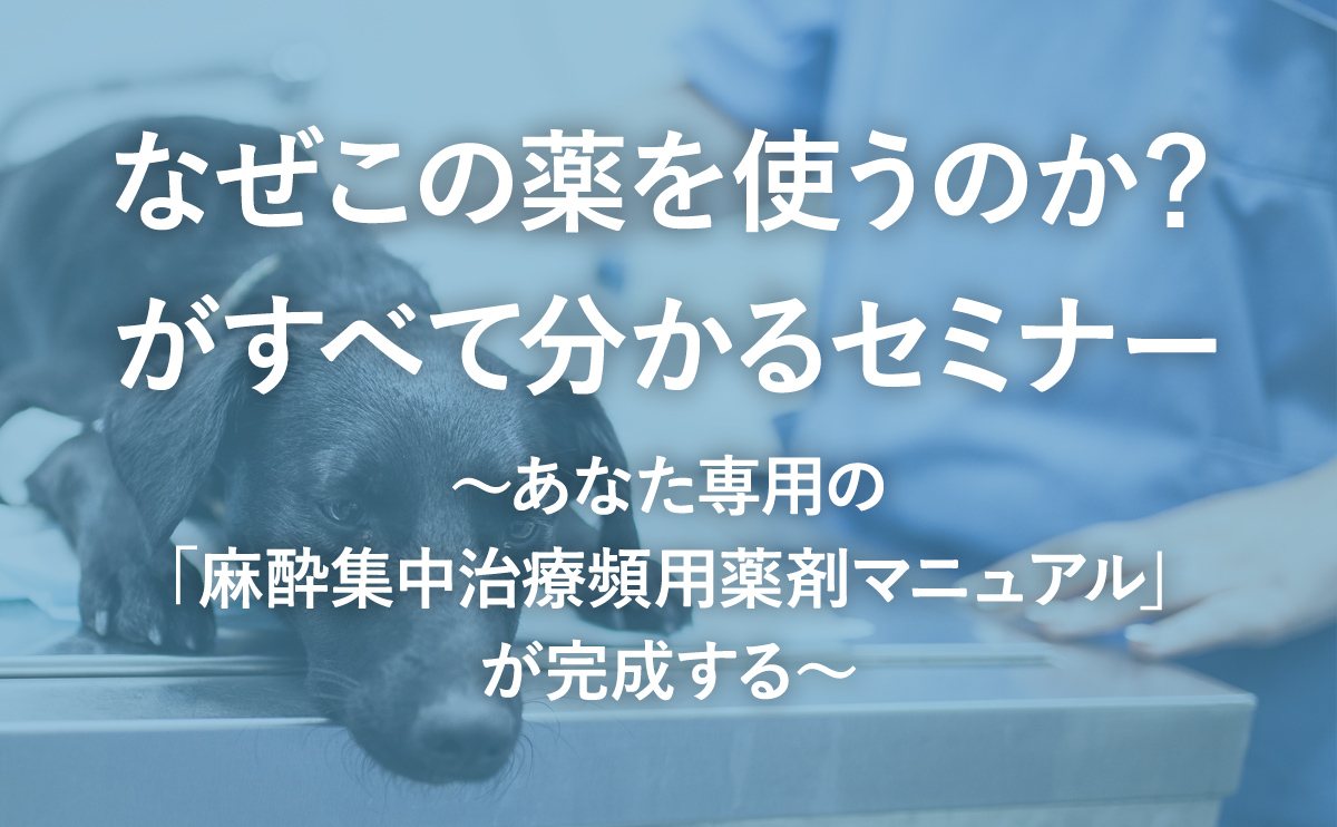 なぜこの薬を使うのか？がすべて分かるセミナー ～あなた専用の「麻酔集中治療頻用薬剤マニュアル」が完成する～